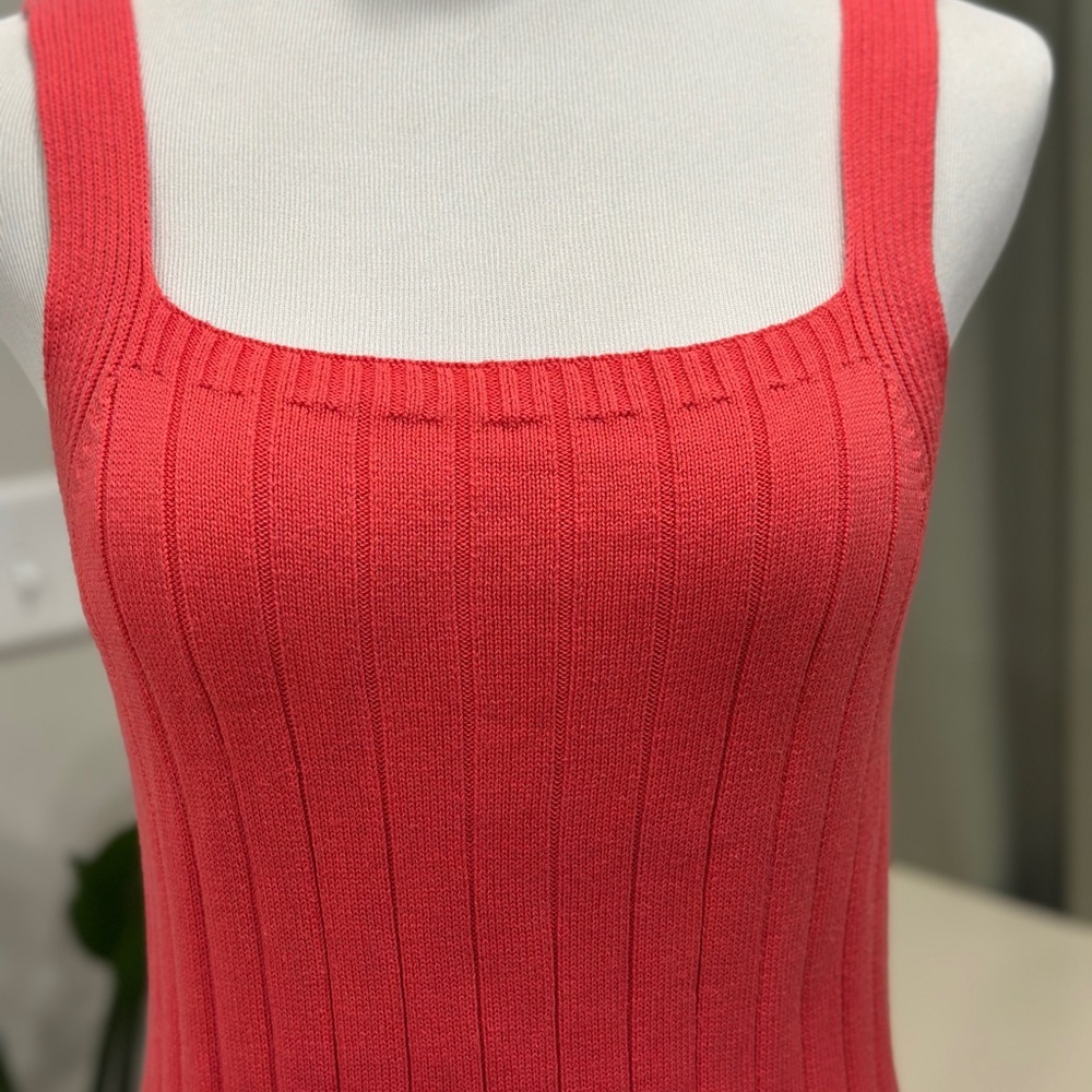 Rafaella Women's Red Ribbed Tank Top